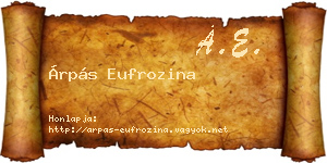 Árpás Eufrozina névjegykártya